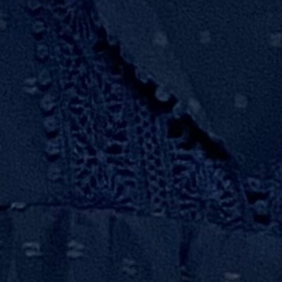 Shein Curve, navy eyelet, short, double fluff sleeve blouse, size 5X - Picture 4 of 11